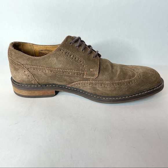 Vionic Bowery Bruno WingTip Oxford Derby  Brown Suede Shoe Size 9 - Picture 3 of 12